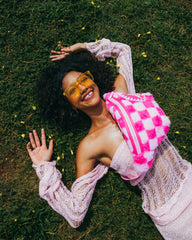 FURZILLA SHARK (PINK CHECK) SAVVY CROSSBODY