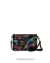 EMBROIDERED DRAGONS CROSSOVER CLUTCH