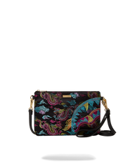 EMBROIDERED DRAGONS CROSSOVER CLUTCH