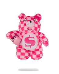 FURZILLA SHARK (PINK CHECK) MONEYBEAR BACKPACK
