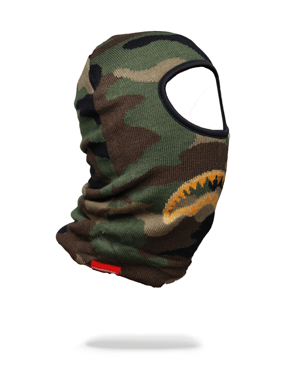GOLD KNIT SHARK MOUTH SKI MASK