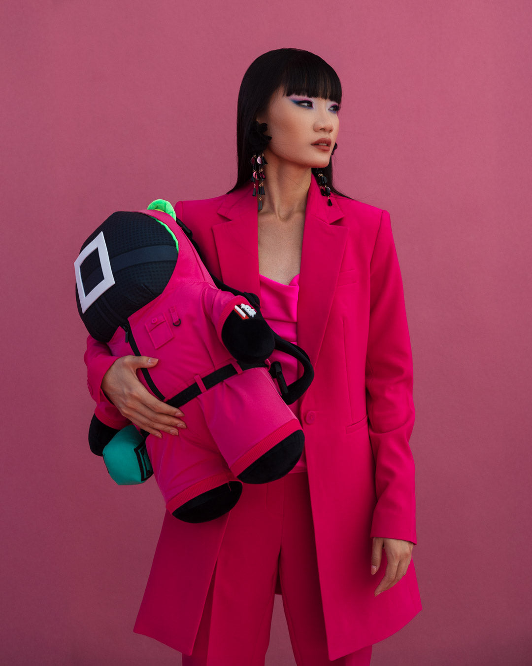 SQUID GAME COLLAB PINK SOLDIERS BEAR BACKPACK