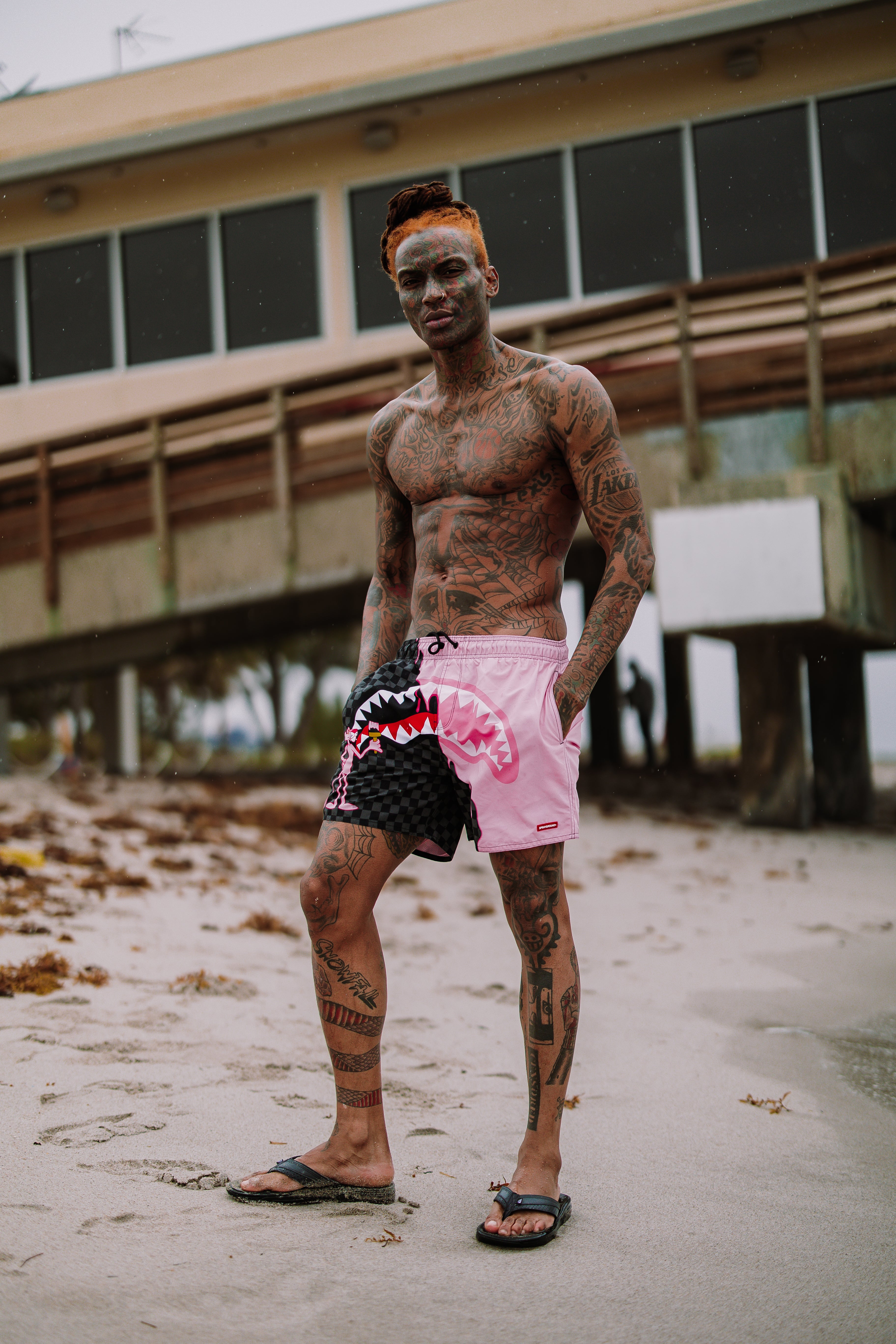 PINK PANTHER PINK PAINTER SWIM SHORTS